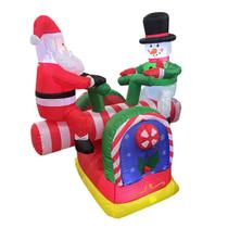 Enfeite Natal Gangorra Inflavel Natalino Papai Noel Boneco Neve Parque Diversao Decoraçao Loja Shopping Vitrine