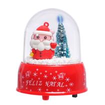 Enfeite Natal Globo De Flocos Neve Com Som Papai Noel