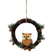 Enfeite Natal Guirlanda Coruja Estocolmo 25x5x30cm