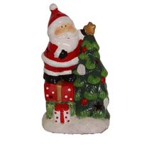 Enfeite Natal Noel Subindo Arvore C/led Ceramica Enfeite Natal Noel Subindo Arvore C/led Ceramica