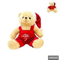 Enfeite natal urso roupa vm c/ gorro 20cm Enfeite natal urso roupa vm c/ gorro 20cm