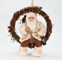 Enfeite Natalina Guirlanda Papai Noel Pendente De Porta 33Cm Enfeite Natalina Guirlanda Papai Noel Pendente De Porta 33Cm