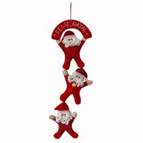 Enfeite Natalino 3 Papai Noel Pendurar Placa Feliz Natal Enfeite Natalino 3 Papai Noel Pendurar Placa Feliz Natal