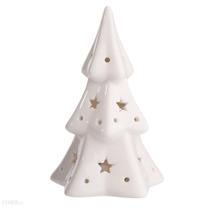 Enfeite Natalino Arvore de Natal Porcelana Branco com Led - Master Christmas Premium