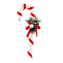 Enfeite Natalino Bengala 51cm com Pinha e Glitter