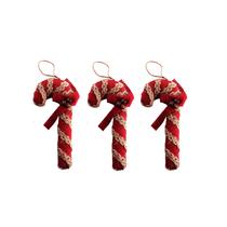 Enfeite Natalino Bengala de Poliester 18x8 cm - KIT C/ 3UN