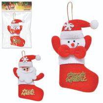 Enfeite Natalino Bota Com Rosto Noel/ Boneco 12x7cm - Cores Sortidas - Casa Bonita