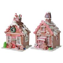 Enfeite Natalino Casa de Biscoito do Papai Noel 18cm - Decoração Natalina