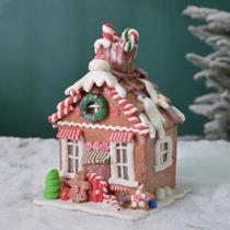 Enfeite Natalino Casa de Biscoito do Papai Noel 18cm - Decoração Natalina