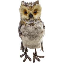 Enfeite natalino coruja de palha nevada 27cm - haifa/bf