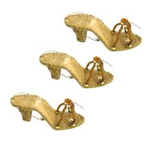 Enfeite Natalino De Pendurar 3 Sandália Dourada C/ Pedras. Enfeite Natalino De Pendurar 3 Sandália Dourada C/ Pedras.