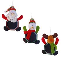 Enfeite Natalino de Pendurar Kit com 3 Placas 23cm Cada - Boneco de Neve/Papai Noel e Rena. Enfeite Natalino de Pendurar Kit com 3 Placas 23cm Cada - Boneco de Neve/Papai Noel e Rena.