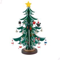 Enfeite Natalino Mini Árvore De Natal Luxo De Mesa Em Madeira 23 Peças