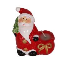 Enfeite Natalino Noel C/ Vela Ceramica 9x5x10cm