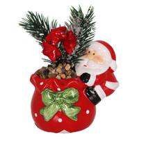 Enfeite Natalino Noel Saco Presente Ceramica