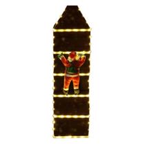 Enfeite Natalino Papai Noel Na Escada Pisca Pisca Led