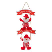 Enfeite Natalino Papai Noel Placa Feliz Natal Decoração Natal Duplo - Cim Toys