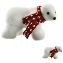 Enfeite Natalino Pendente Lobo com Cachecol 15 cm - KIT C/ 2 UNID