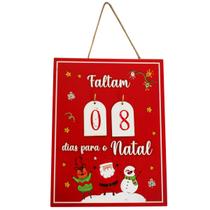 Enfeite Natalino Placa De Natal Madeira Contagem Regressiva