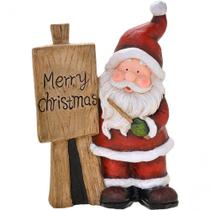 Enfeite Natalino Quadro Papai Noel Porcelana Estatueta 44cm Enfeite Natalino Quadro Papai Noel Porcelana Estatueta 44cm
