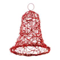 Enfeite Natalino Sino Rattan Aramado 25Cm Vermelho Cromus