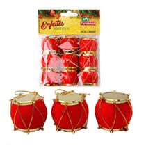 Enfeite natalino, tamborzinho tambor Árvore natal 2,5 9 peças - ZN Enfeite natalino, tamborzinho tambor Árvore natal 2,5 9 peças - ZN