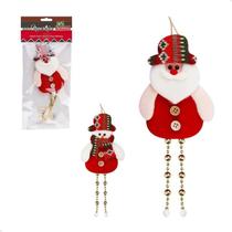 Enfeite Noel/boneco Perna De Bolinhas Tecido Aveludado 20 Cm - Art Christmas