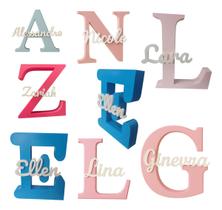 Enfeite Nome Personalizado Letra Inicial Infantil 3d 15x12