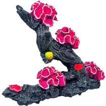 Enfeite ornamento para aquários e ambientes coral na rocha