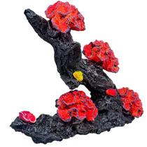 Enfeite ornamento para aquários e ambientes coral na rocha