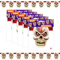 Enfeite p/ Festa de Halloween Bandeirinhas Caveira Terror 15 metros Varal de Pendurar