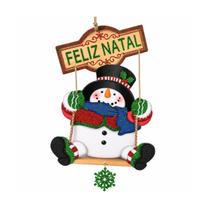 Enfeite Painel De Natal Boneco de neve no Balanço Enfeite Painel De Natal Boneco de neve no Balanço