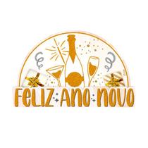 Enfeite Painel Feliz Ano Novo Meia Lua Champagne - 01 unid Enfeite Painel Feliz Ano Novo Meia Lua Champagne - 01 unid