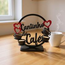 Enfeite Palavra de Mesa Cantinho do Café Com Arco Com Base 15,5X12,5cm Mdf