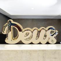 Enfeite Palavra Deus Decoração Sala Quarto Mesa Cabeceira Estante Mesa Rack