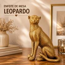 Enfeite Pantera Dourada Resina Decoracao Mesa Sala Luxo Enfeite Pantera Dourada Resina Decoracao Mesa Sala Luxo