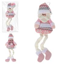 Enfeite Papai Noel/Boneco rosa com Perna grande - Zen