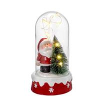 Enfeite papai noel com luz na cupula