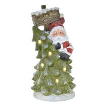 Enfeite Papai Noel Decorativo com Luz e Placa 44 cm - Espressione