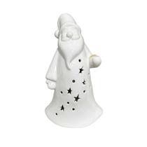 Enfeite Papai Noel em Cerâmica Grande Dourado 11x8x20cm