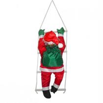 Enfeite papai noel escada boneco decoração de natal escalador grande - BELLA FLOR