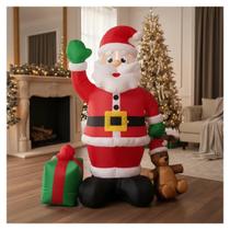 Enfeite Papai Noel Gigante Inflável 2,40m com 9 Leds Enfeite Papai Noel Gigante Inflável 2,40m com 9 Leds