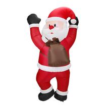 Enfeite Papai Noel Inflável com Mochila 1,80m com 6 LEDs Enfeite Papai Noel Inflável com Mochila 1,80m com 6 LEDs