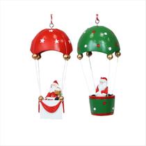 Enfeite Papai Noel no Balão em Poliresina 13 CM