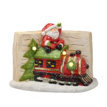 Enfeite Papai Noel no Trem com Luz 27cm Espressione