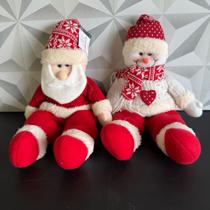 Enfeite Papai Noel ou boneco de neve decorativo sentado grande para decoração de natal