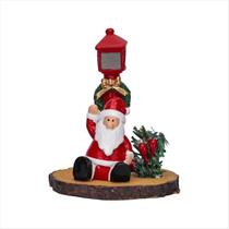 Enfeite Papai Noel Sentado com Poste Vila 10CM Enfeite Papai Noel Sentado com Poste Vila 10CM