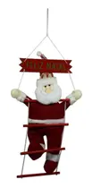 Enfeite Papai Noel Subindo Escada Boneco Decoração Natal