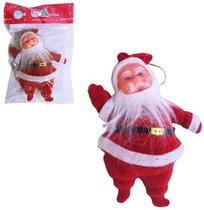 Enfeite Papai Noel Veludo Vermelho 12cm - Plástico e Veludo