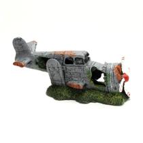 Enfeite para Aquario Avião Naufragado Fragata Enfeite para Aquario Avião Naufragado Fragata